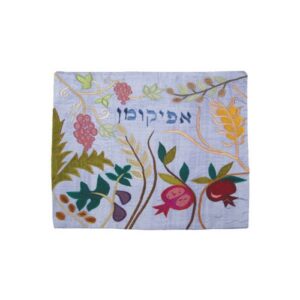 כיסוי אפיקומן - אפליקציה שבעת המינים כחול