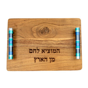 קרש חלה עם ידיות ארוכות + טבעות - כחול
