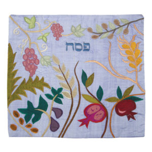כיסוי למצה - אפליקציה - שבעת המינים כחול