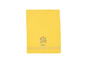 מגבת מטבח + רקמה 60*45 ס"מ עץ + ישראל - צהוב